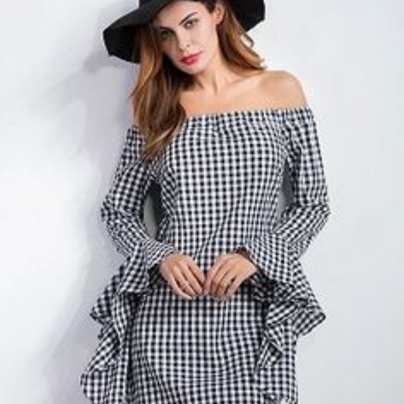 DANCE & MARVEL BLACK/WHITE CHECKED GINGHAM DRESS S - Picture 1 of 8